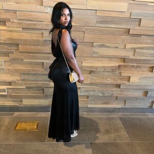 Mac Duggal Shimmering Black Maxi Dress